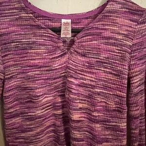 Justice Purple Ribbed Ruched Blouse